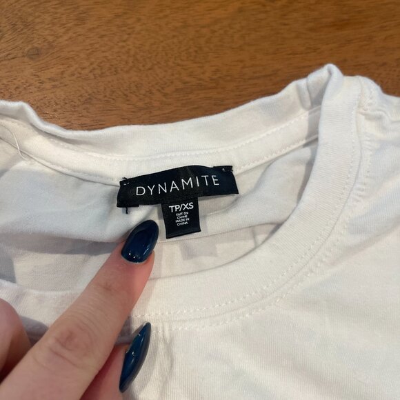✨ Cinched White Tee | Dynamite - Picture 3 of 5